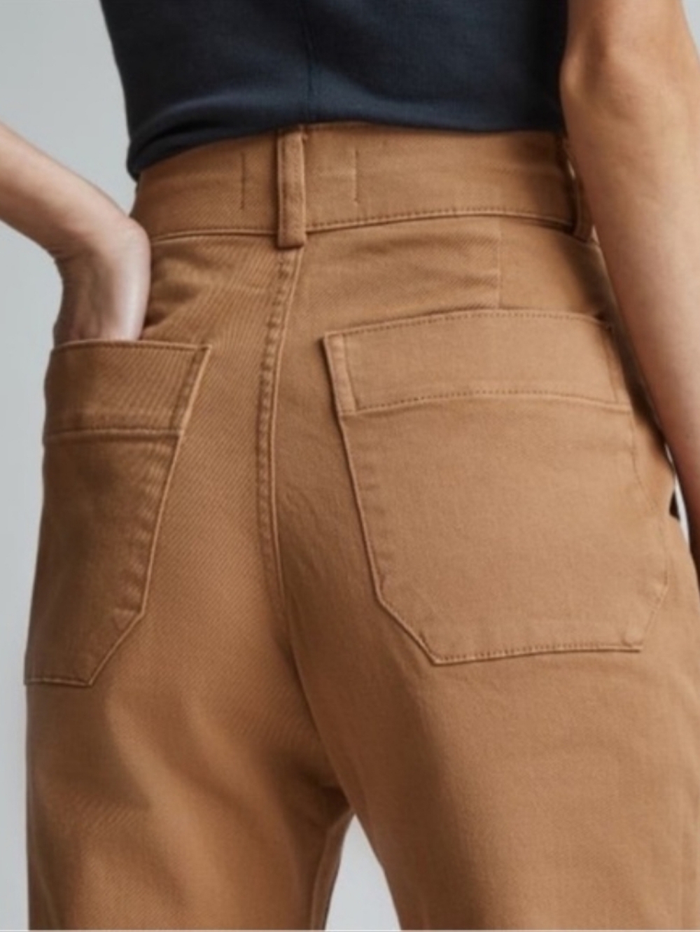 Everlane Organic High-Rise Straight Leg Pants In Toasted Coconut - Picture 6 of 7
